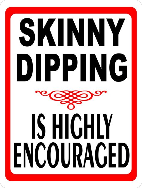 skinny dipping sign